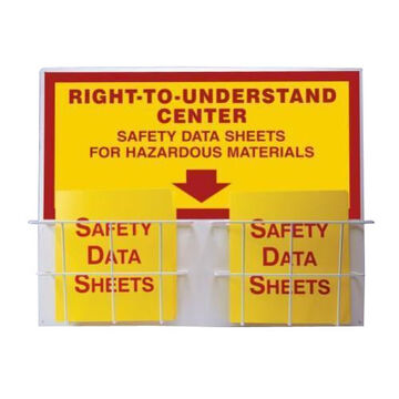 Center Kit, Right-To-Understand Center Safety Data Sheets Matières dangereuses, anglais, rouge/jaune, 30 pouce ht, 24 pouce wd
