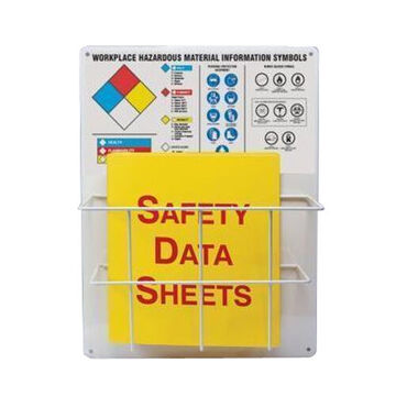 Basket Center Board, Workplace Hazardous Material Information Symbols, English, Red/yellow, 20 in ht, 15 in wd