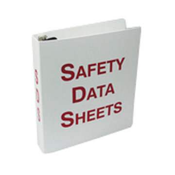 3-Ring Binder, Safety Data Sheets, English, Red/White, 1-1/2 in Ring, 11-5/8 in ht