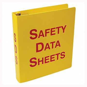 3-Ring Binder, Safety Data Sheets, English, Red/yellow, 1-1/2 in Ring, 11-5/8 in ht