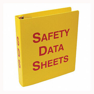 3-Ring Binder, Safety Data Sheets, English, Red/yellow, 3 in Ring, 11-5/8 in ht