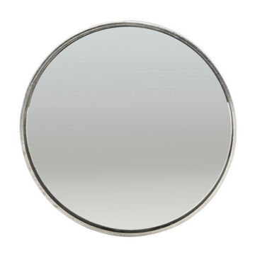Convex Round Stick-on Mirror, Aluminum, Stick-on Mount, Aluminum Back, Glass Lens