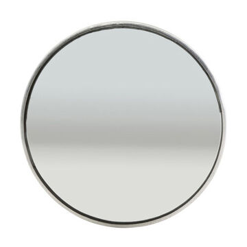 Convex Round Stick-on Mirror, Aluminum, Stick-on Mount, Aluminum Back, Glass Lens