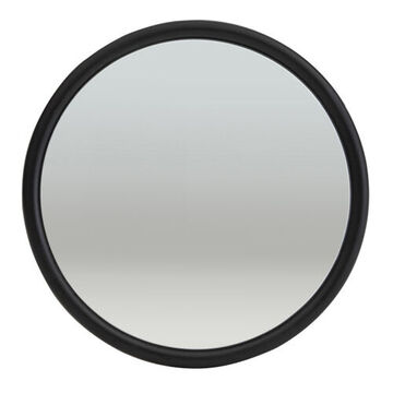 Convex Round Mirror, 28 sq.in. Reflective Area, Stud Mount, Steel Housing, Glass Lens, Stainless Steel