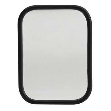 Miroir rectangulaire, revêtement en poudre noire, surface réfléchissante de 33 pouce², support de montage, dos en acier inoxydable, lentille en verre, noir