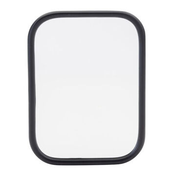 Bord de miroir rectangulaire, acier inoxydable, zone réfléchissante de 33 pouce², support de montage, dos en acier inoxydable, lentille en verre