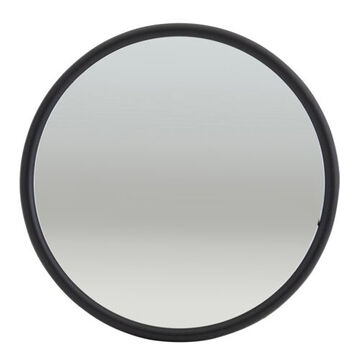 Convex Round Mirror, Black Powder Coated, 46 sq. in. Reflective Area, 47.8 sq. in. Reflective Area, Stud Mount, Steel Housing, Glass Lens, Black