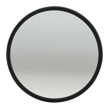 Convex Round Mirror, Painted Black Enamel, 46.7 sq. in. Reflective Area, Bracket Mount, Glass Lens, Steel Back