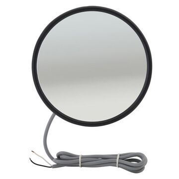 Miroir rond convexe, boîtier en acier inoxydable, lentille en verre