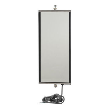 Rectangular West Coast Mirror, Stainless Steel, 101 sq.in. Reflective Area, 3.1 A, Bracket Mount, Heated, Stainless Steel Back, Glass Lens