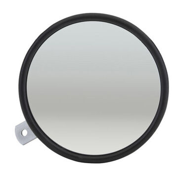 Convex Round Mirror, Stainless, 28 sq.in Reflective Area, 28 sq.in. Reflective Area, Bracket Mount, Steel, Black