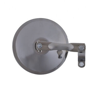 Convex Round Mirror, Stainless, 28 sq.in Reflective Area, 28 sq.in. Reflective Area, Clamp Mount, Steel