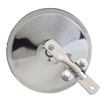 Convex Round Mirror, Stainless, 28 sq.in Reflective Area, 28 sq.in. Reflective Area, Clamp Mount, Steel