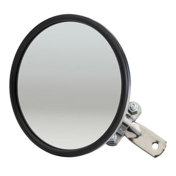 Convex Round Mirror, Stainless, 28 sq.in Reflective Area, 28 sq.in. Reflective Area, Clamp Mount, Steel