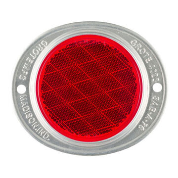 Round Reflector, Aluminum/Red, Acrylic Lens
