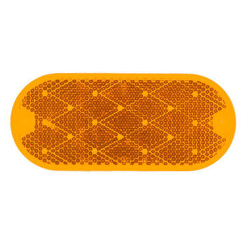 Oval Reflector, 4-3/8 in lg, 1-7/8 in wd, Amber, Acrylic Lens