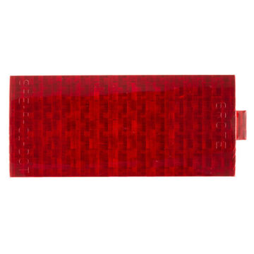 Rectangular Reflector, 3-13/16 in lg, 1-3/4 in wd, Red, Acrylic Lens