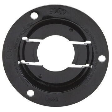 Round Theft-Resistant Mounting Flange, Screw Mount, Polycarbonate, Black