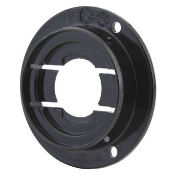 Round Theft-Resistant Mounting Flange, Screw Mount, Polycarbonate, Black