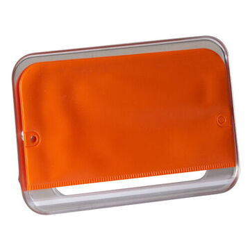 Porte-permis rectangulaire, montage à vis, boîtier en aluminium, support en vinyle, orange