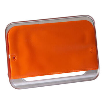 Rectangular Permit Holder, Screw Mount, Aluminum Housing, Vinyl Holder, Orange