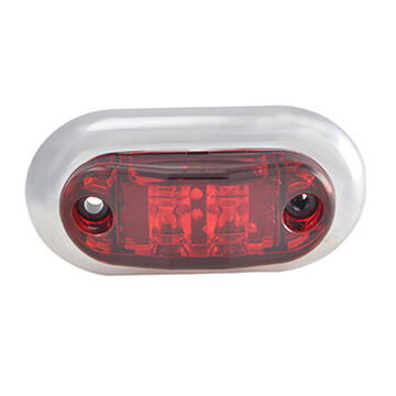 Clearance Oval Marker Light, Red, LED, Screw Mount, 0.05 A