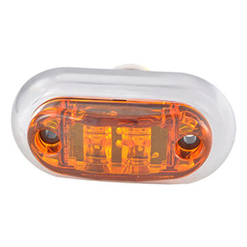 Clearance Oval Marker Light, Amber, LED, Screw Mount, 0.05 A