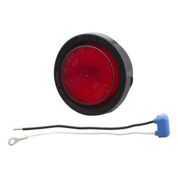Clearance Round Marker Light, Red, LED, Polycarbonate, 0.33 A