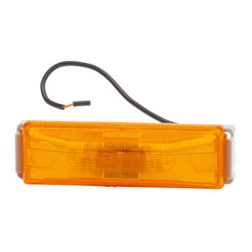 Clearance Rectangular Marker Light, Amber, LED, Bracket Mount, Polycarbonate, 0.66 A