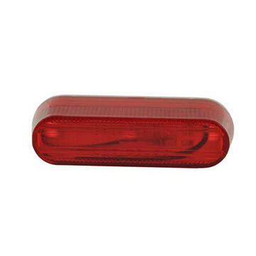 Clearance Oval Thin-line Marker Light, Red, LED, Narrow Rail Mount, Polycarbonate, 0.33 A