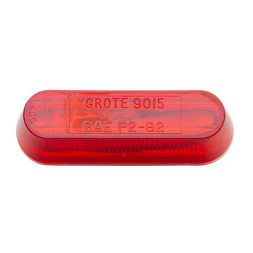 Clearance Oval Thin-line Marker Light, Red, LED, Narrow Rail Mount, Polycarbonate, 0.33 A