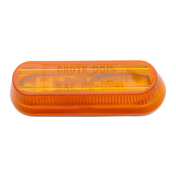 Clearance Oval Marker Light, Amber, LED, Narrow Rail Mount, Polycarbonate, 0.33 A