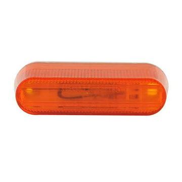 Clearance Oval Thin-line Marker Light, Amber, LED, Narrow Rail Mount, Polycarbonate, 0.33 A
