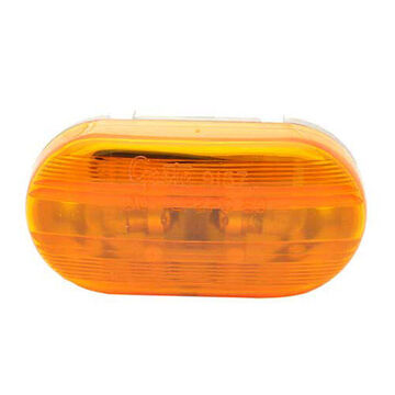 Clearance Oval Marker Light, Amber, LED, Bracket Mount, Polypropylene, 0.66 A