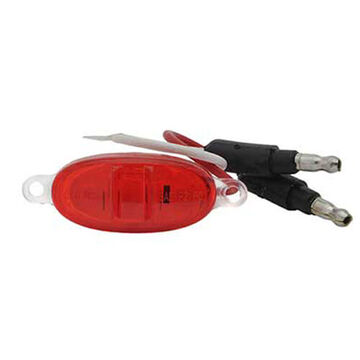 Clearance Oval Marker Light, Red, LED, 0.75 in Hole, Screw Mount, Polycarbonate, 0.05 A
