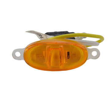 Clearance Oval Marker Light, Amber, LED, 0.75 in Hole, Screw Mount, Polycarbonate, 0.05 A