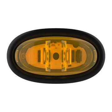 Oval Marker Light, Amber, LED, 0.75 in Hole Mount, Polycarbonate, 0.05 A