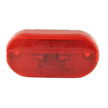 Feu de position ovale de dégagement, rouge, incandescent, montage à vis, polypropylène, 0.66 A