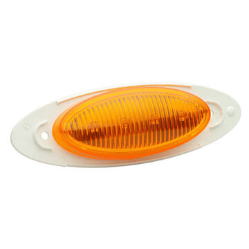 Oval Marker Light, Amber, LED, 1.25 in Hole, Screw Mount, Polycarbonate, 0.12 A
