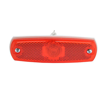 Clearance Rectangular Marker Light, Red, Screw Mount, Polypropylene, 0.27 A, 2-Wired