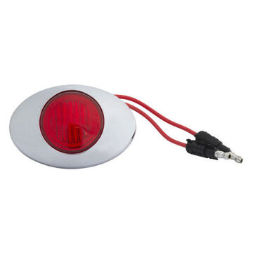 Oval Marker Light, Red, LED, Screw Mount, Polycarbonate, 0.06 A