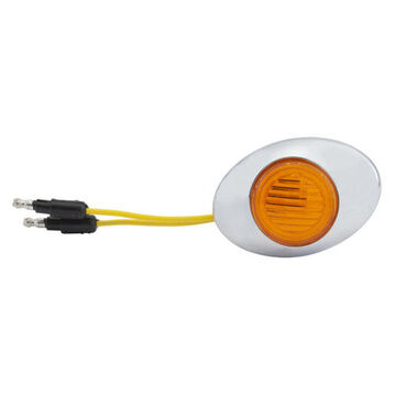 Oval Marker Light, Amber, LED, Screw Mount, Polycarbonate, 0.06 A