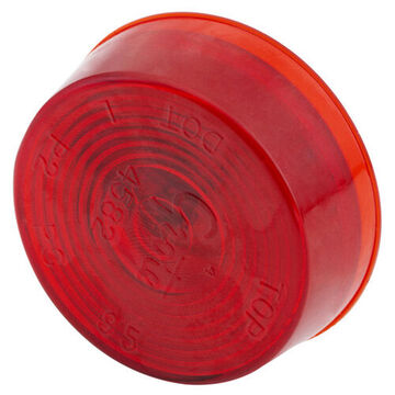 Feu de position rond de dégagement, Rouge, Montage sur support, Polycarbonate, 12 V, 0.33 A