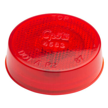 Feu de position rond de dégagement, Rouge, Montage sur support, Polycarbonate, 12 V, 0.33 A