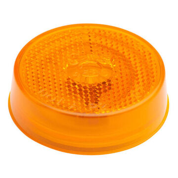 Clearance Round Marker Light, Amber, Bracket Mount, Polycarbonate, 12 V, 0.33 A