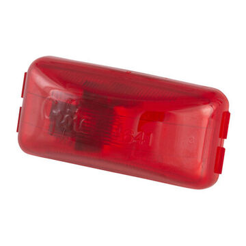 Clearance Rectangular Marker Light, Red, Incandescent, Bracket Mount, Polycarbonate, 0.33 A