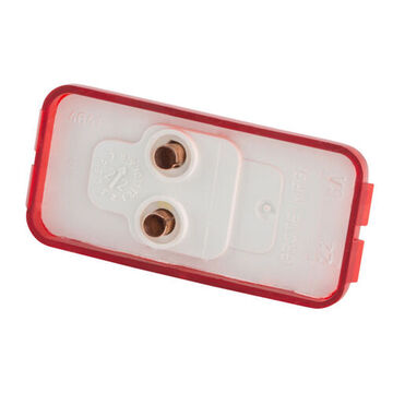 Clearance Rectangular Marker Light, Red, Incandescent, Bracket Mount, Polycarbonate, 0.33 A