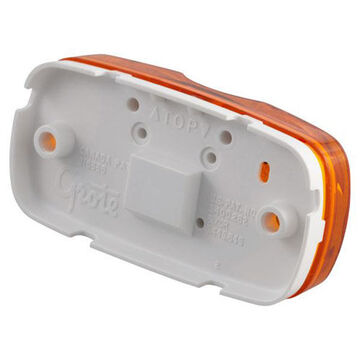 Two-bulb Square-corner Clearance Marker Light, Amber, Incandescent, Bracket Mount, Polypropylene, 0.66 A