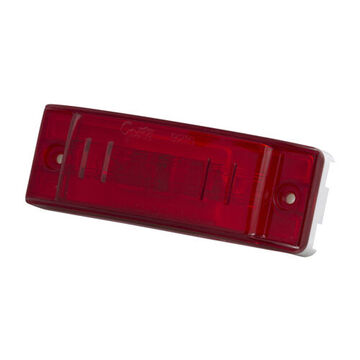 Clearance Rectangular Marker Light, Red, Bracket Mount, Polycarbonate, 12 V, 0.66 A