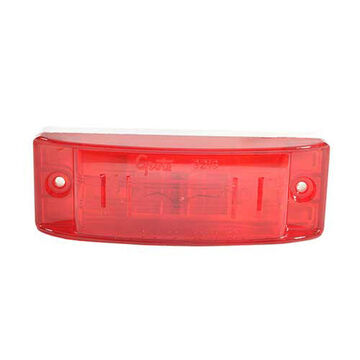 Clearance Rectangular Marker Light, Red, Bracket Mount, Polycarbonate, 12 V, 0.66 A